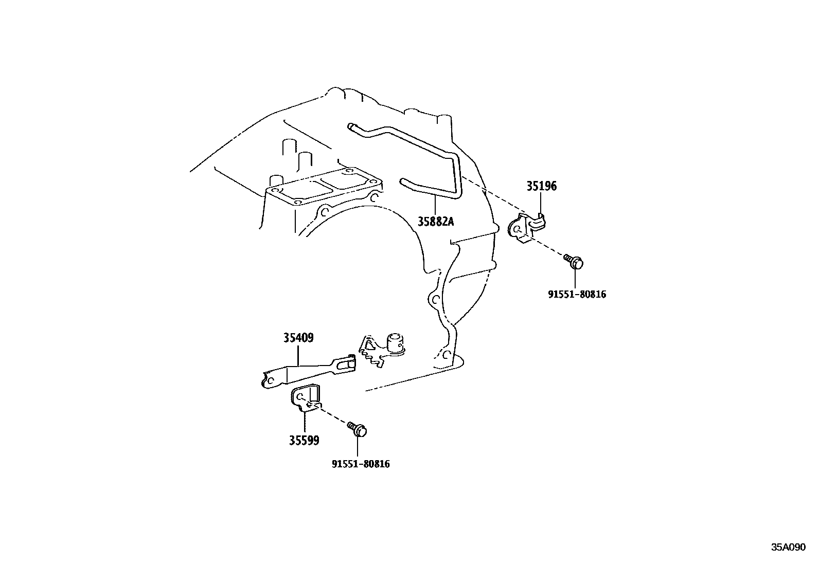 Toyota CAMRY 阀体和滤油网(ATM) EPC diagram — 35A090