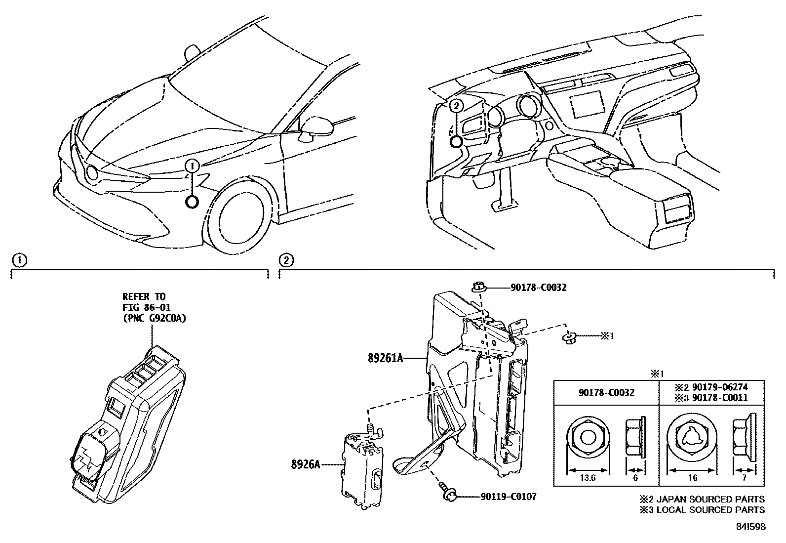 Toyota CAMRY 电子控制系统 EPC diagram — 84I598