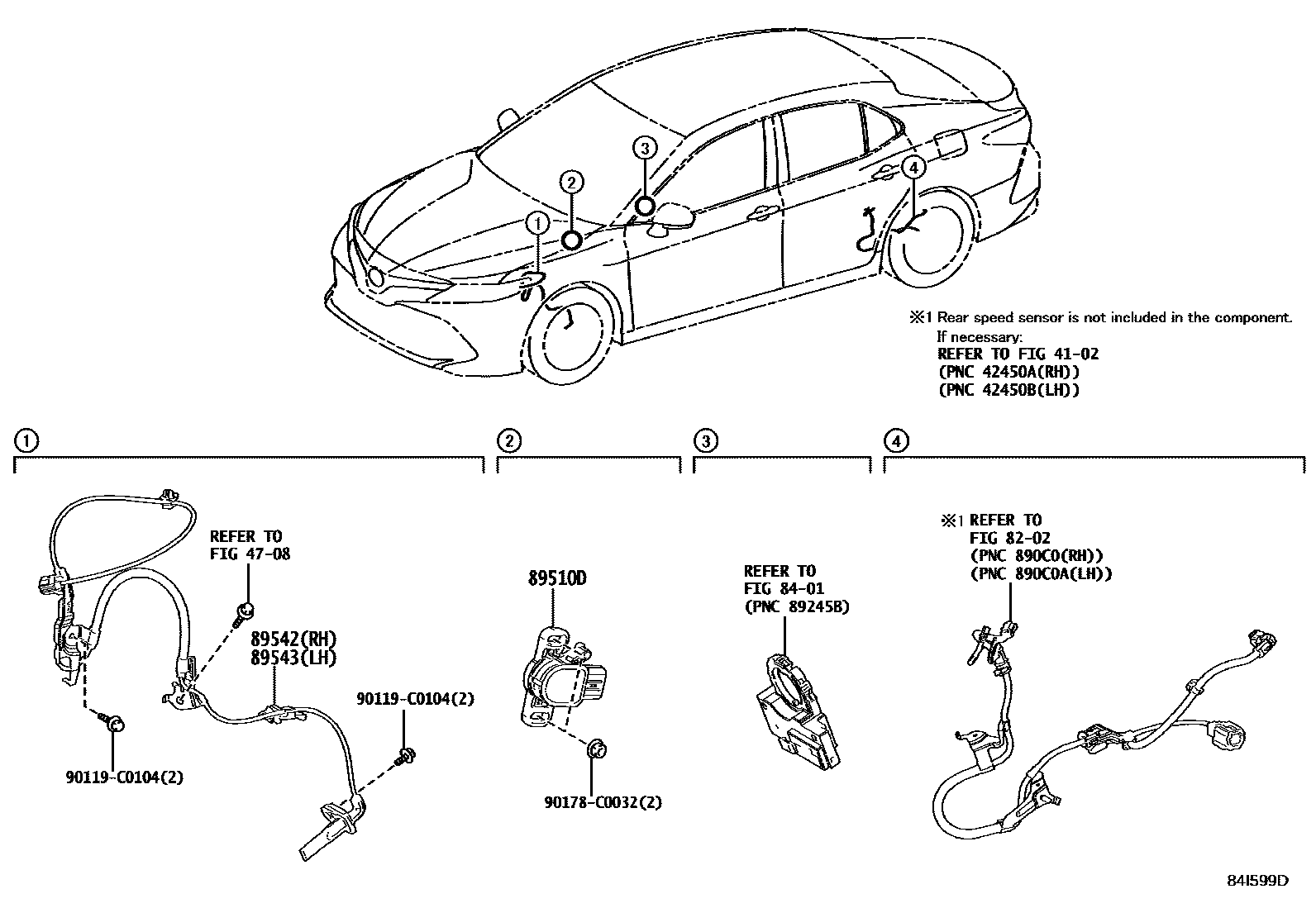 Toyota CAMRY ABS 和 VSC EPC diagram — 84I599D