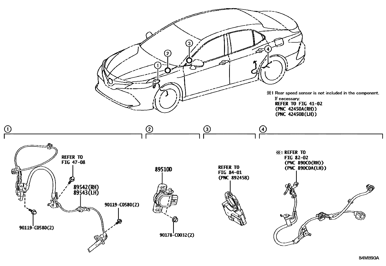 Toyota CAMRY ABS 和 VSC EPC diagram — 84M890A