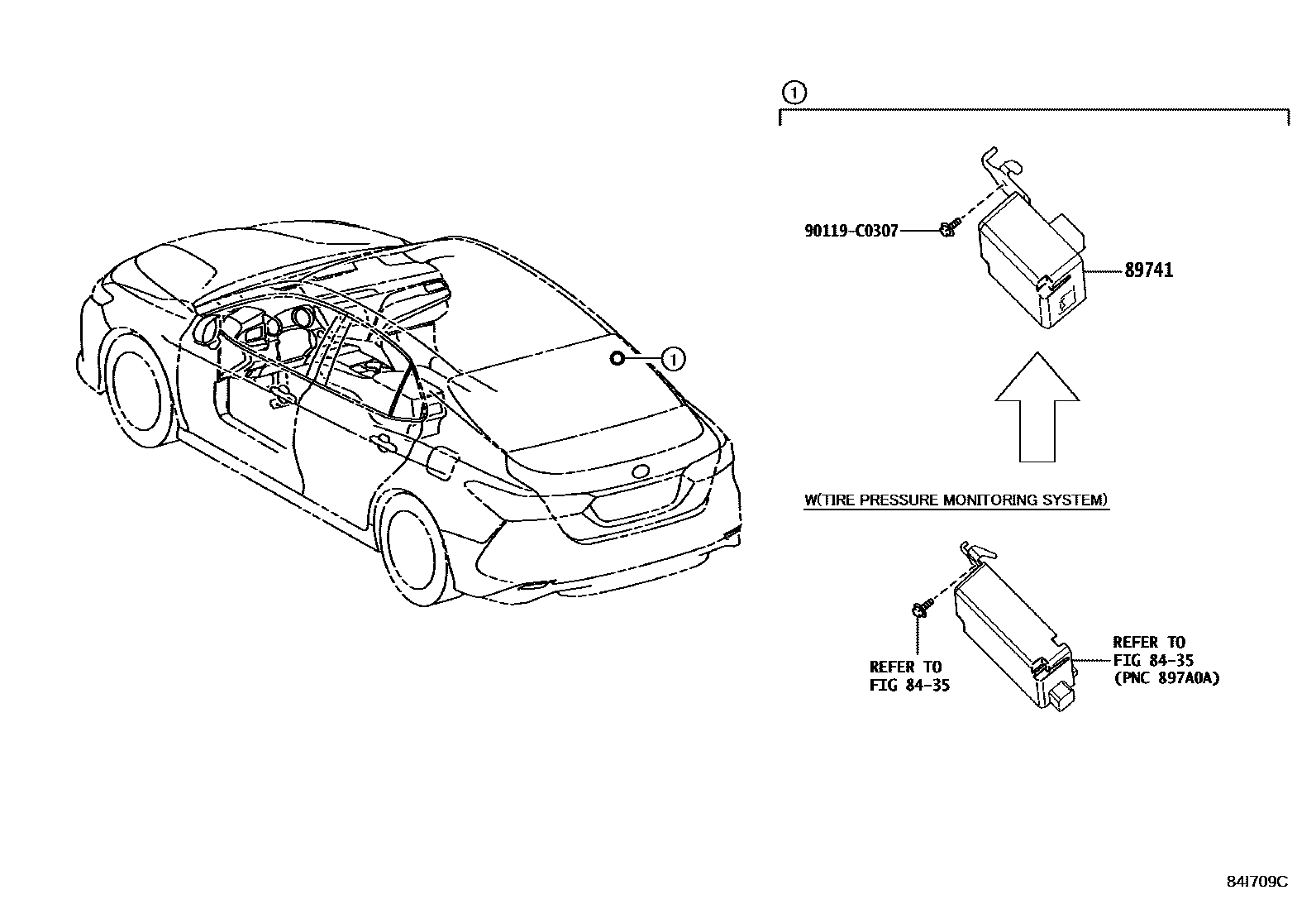Toyota CAMRY 遥控门锁 EPC diagram — 84I709C