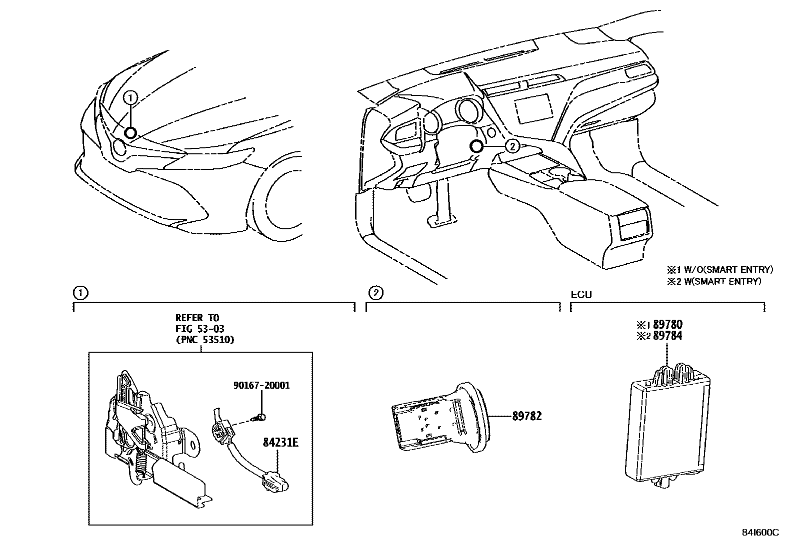Toyota CAMRY 防盗装置 EPC diagram — 84I600C