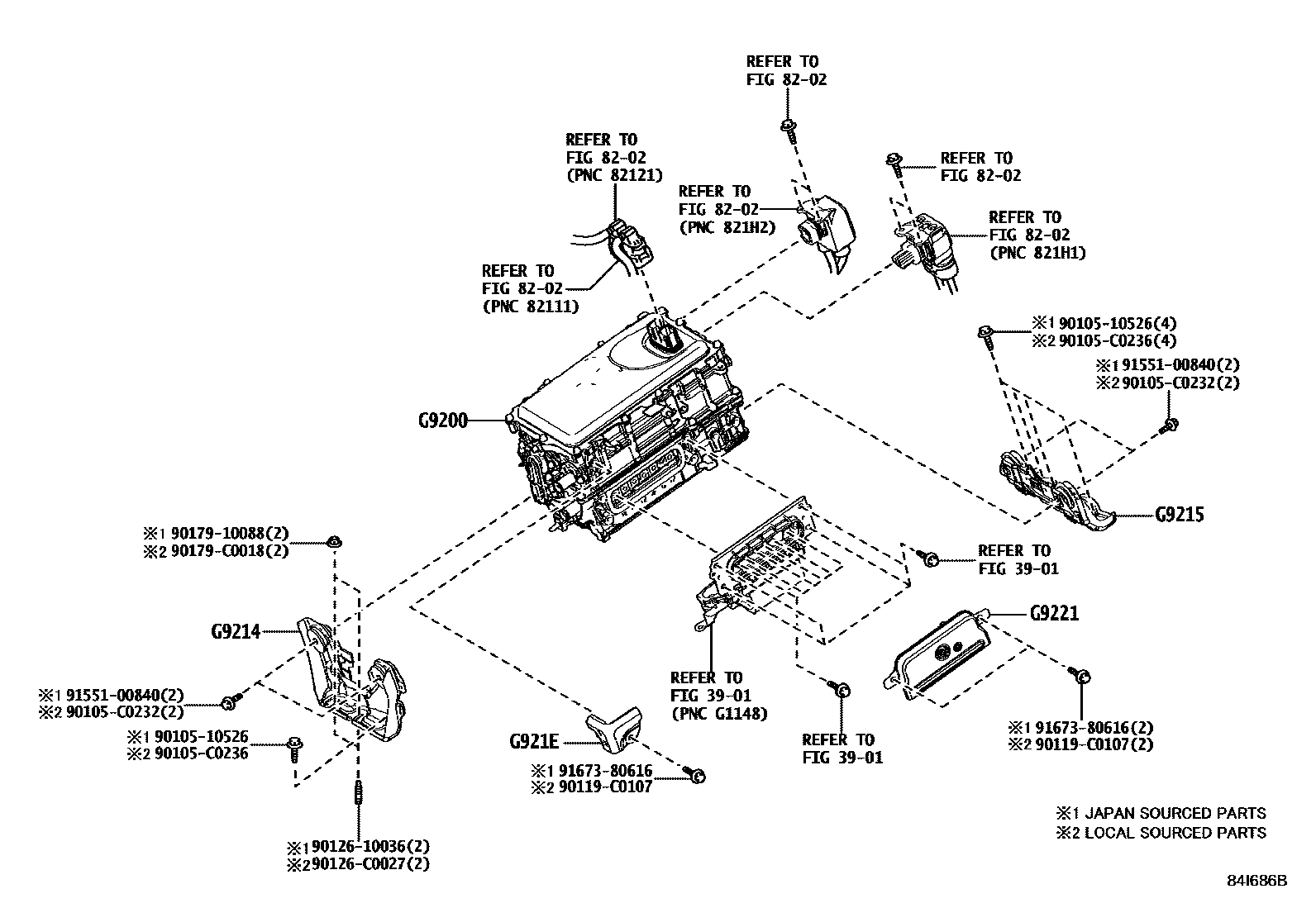 Toyota CAMRY HEV 逆变器 EPC diagram — 84I686B