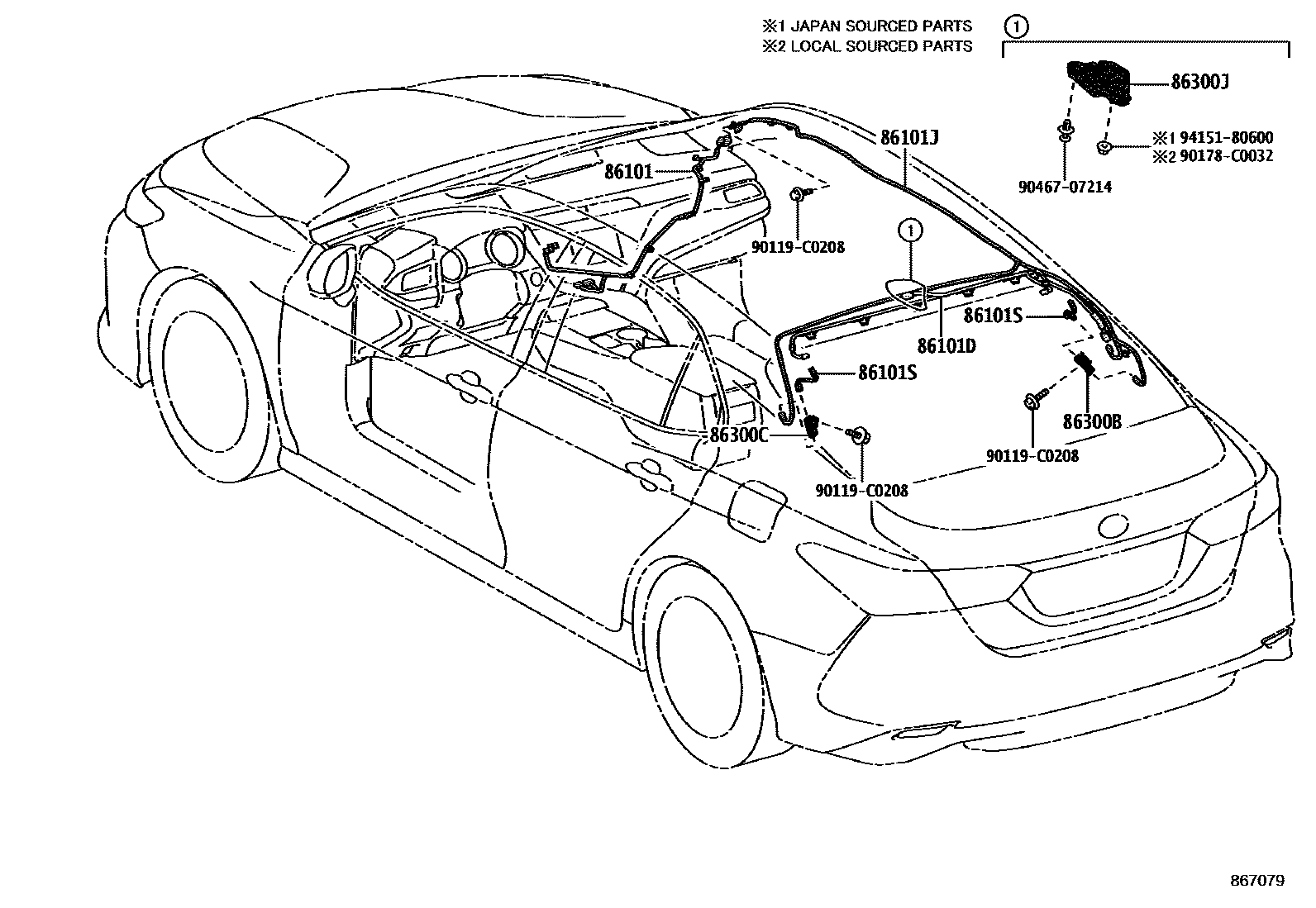 Toyota CAMRY antenna EPC diagram — 867079