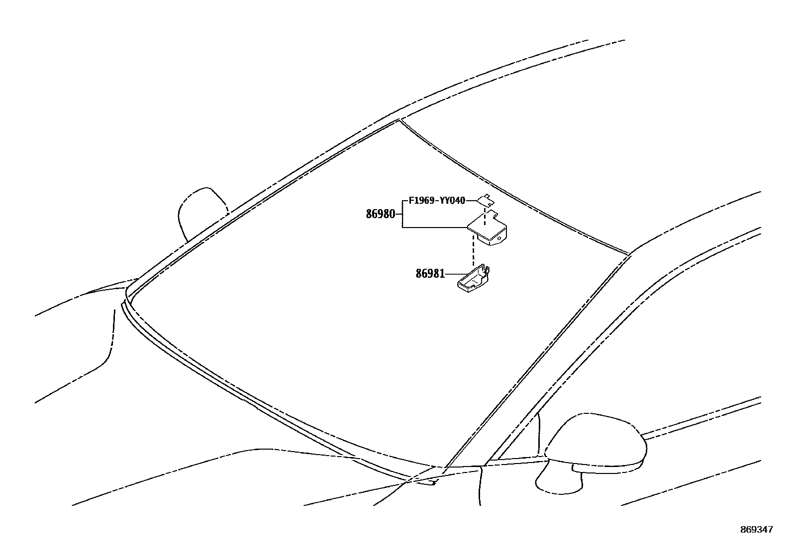 Toyota CAMRY 收音机通信和ETC EPC diagram — 869347