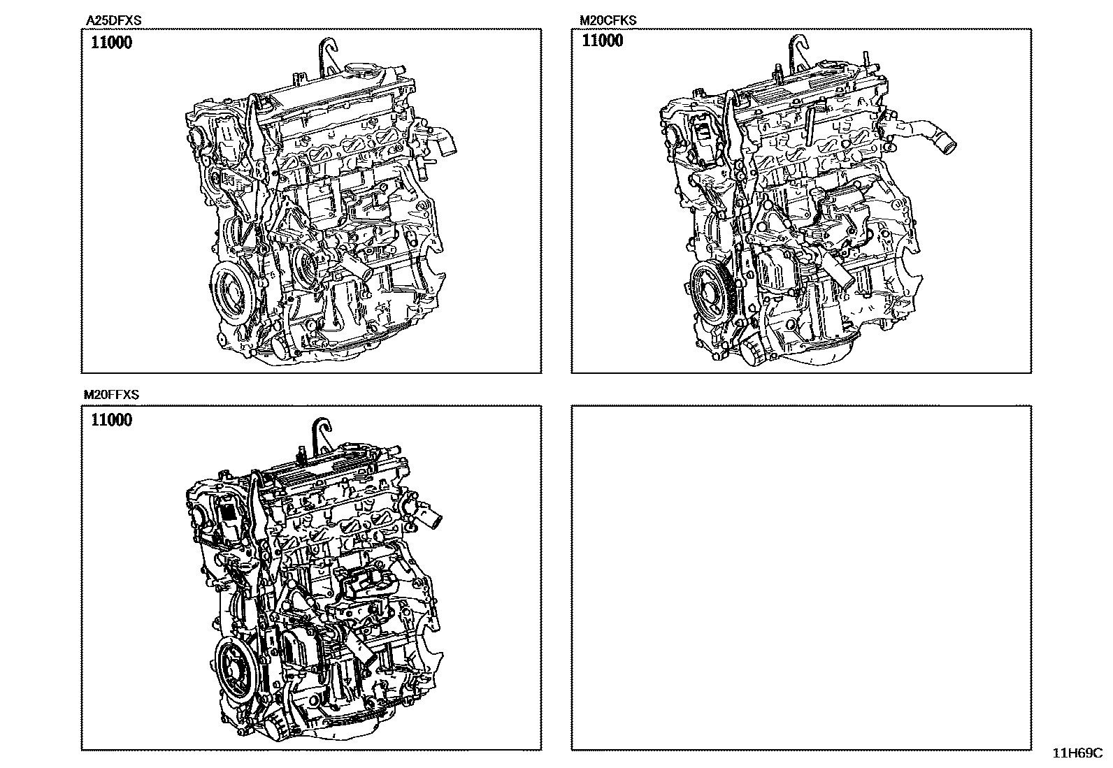 Toyota CAMRY Partial Engine Assembly EPC diagram — 11H69C