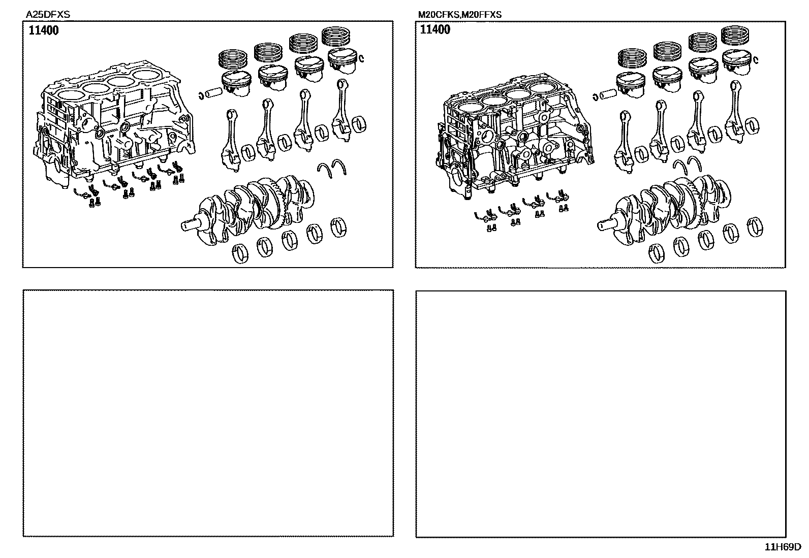 Toyota CAMRY Short Block Assembly EPC diagram — 11H69D