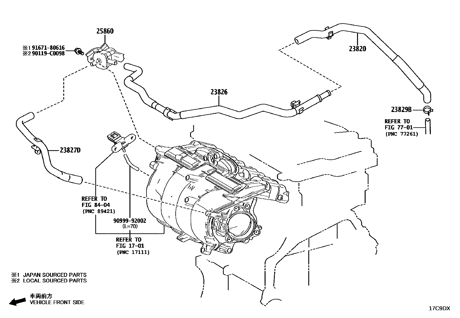 Toyota CAMRY vacuum tube EPC diagram — 17C9DX