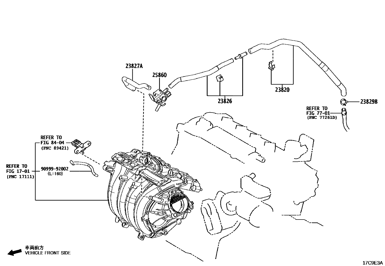 Toyota CAMRY vacuum tube EPC diagram — 17C9E3A