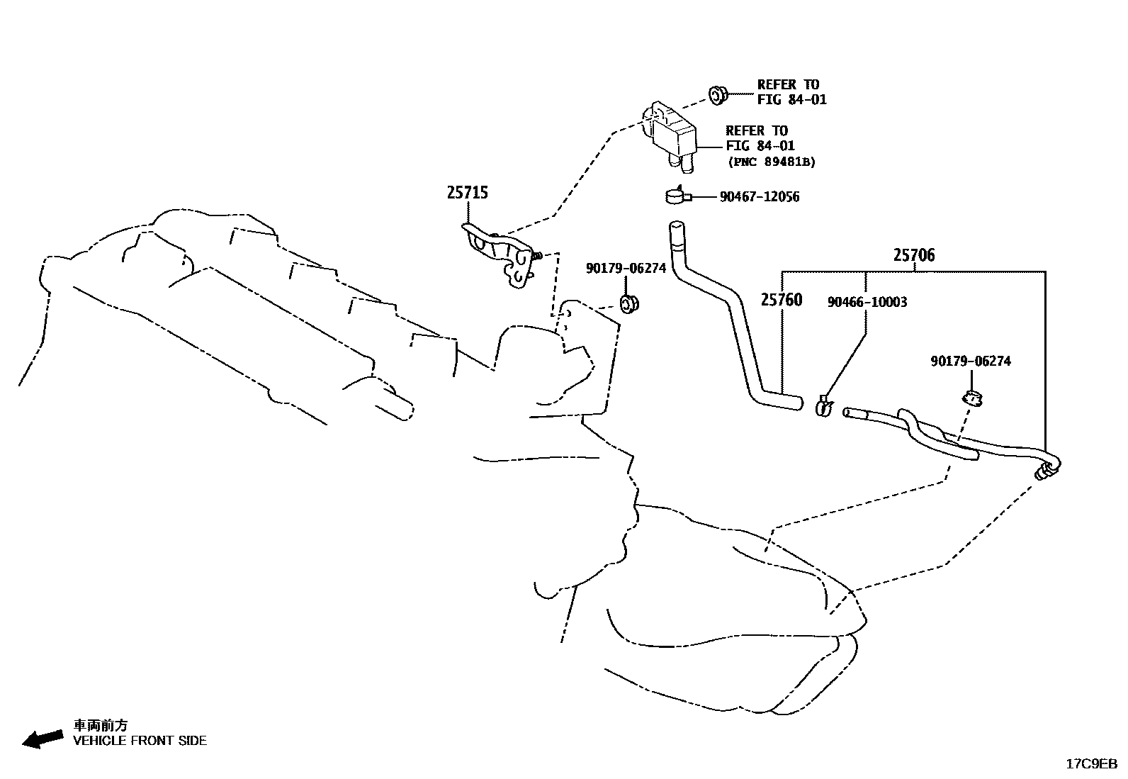Toyota CAMRY vacuum tube EPC diagram — 17C9EB
