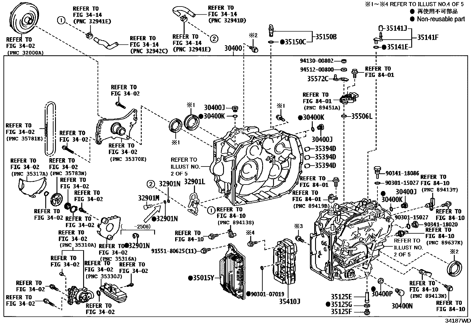 Toyota CAMRY 传动桥总成(CVT) EPC diagram — 34187WD