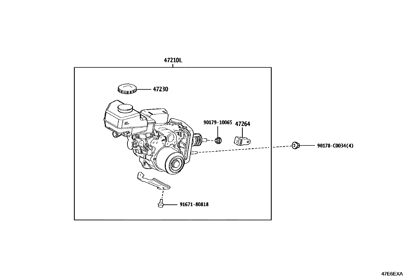 Toyota CAMRY 制动总泵 EPC diagram — 47E6EXA