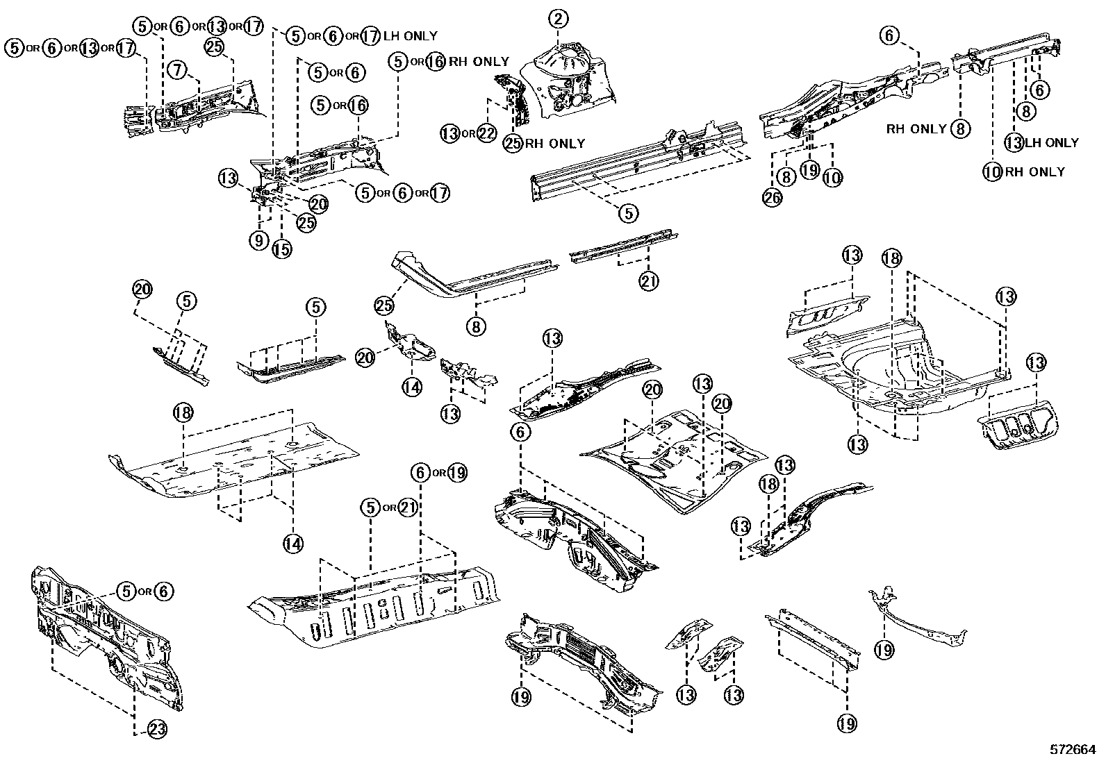 Toyota CAMRY hole plug EPC diagram — 572664