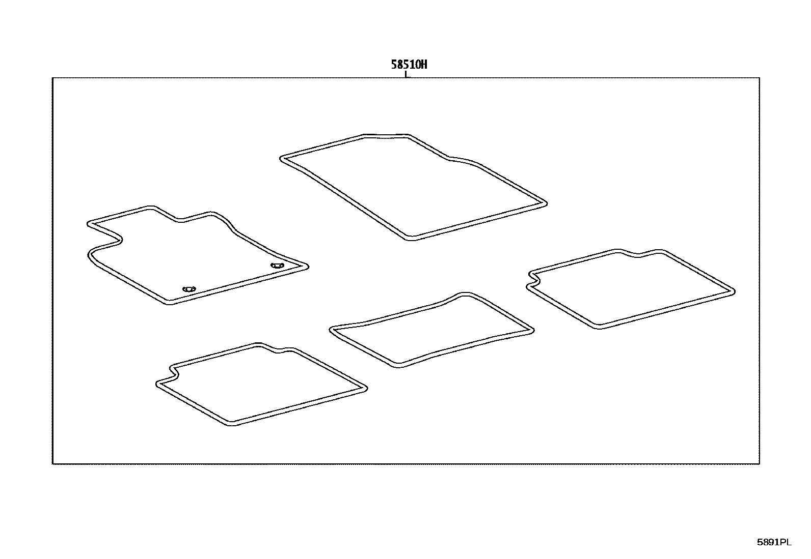 Toyota CAMRY 地板垫和地毯 EPC diagram — 5891PL