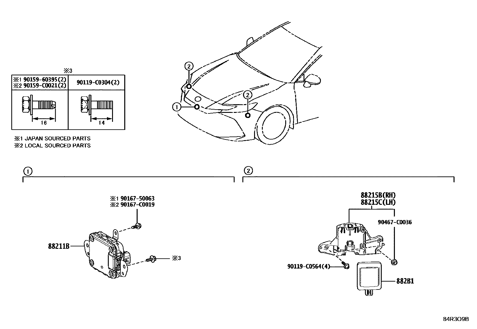 Toyota CAMRY 巡航控制(自动行驶) EPC diagram — 84R3O9B