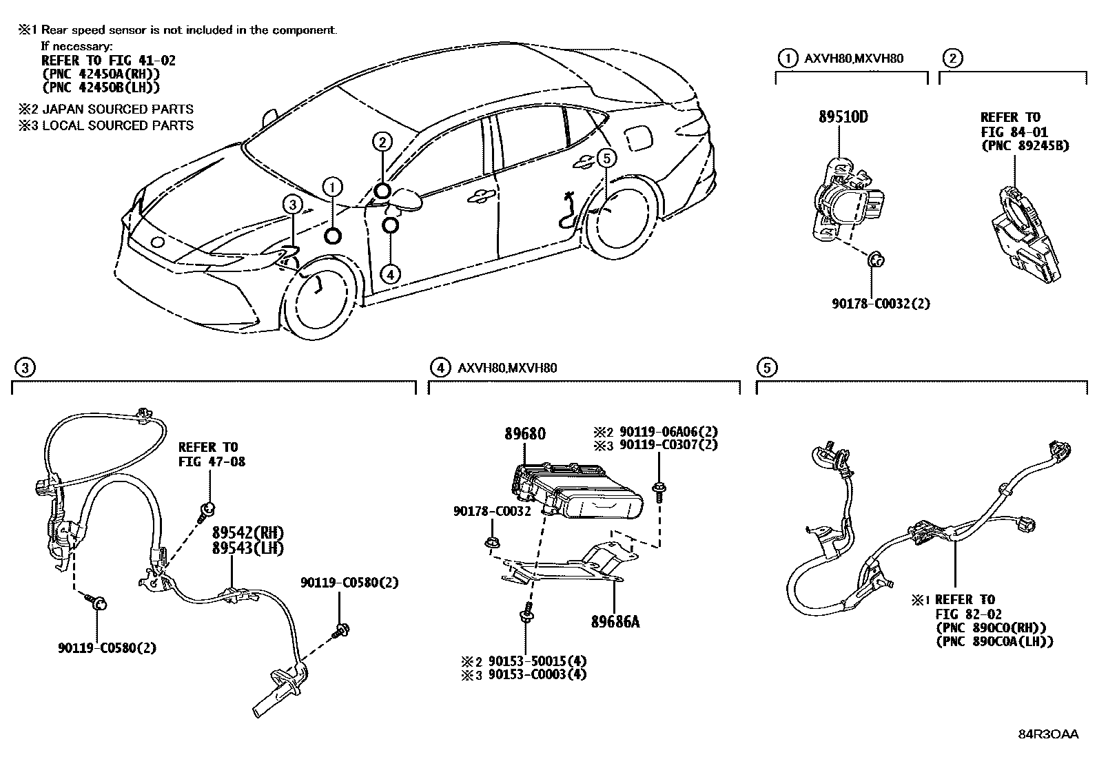 Toyota CAMRY ABS 和 VSC EPC diagram — 84R3OAA