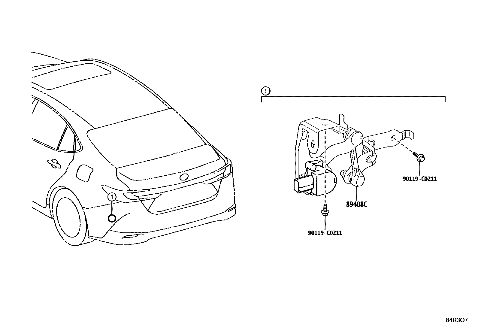 Toyota CAMRY 电子高度控制 EPC diagram — 84R3O7
