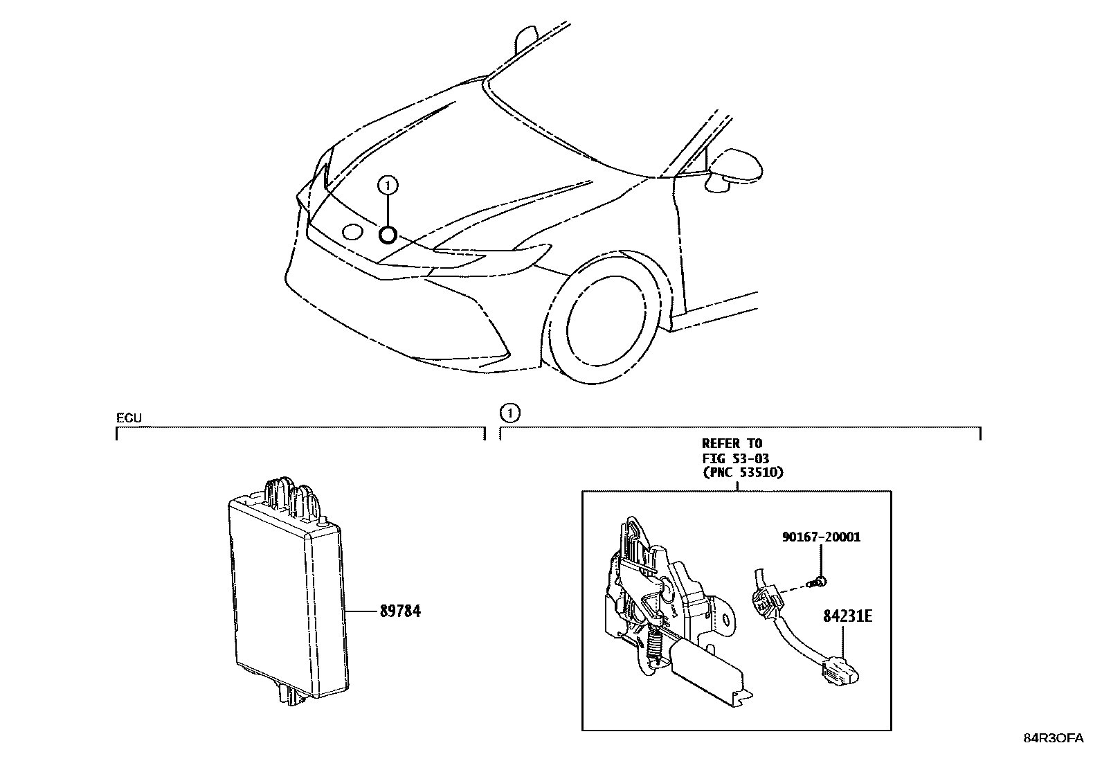 Toyota CAMRY 防盗装置 EPC diagram — 84R3OFA