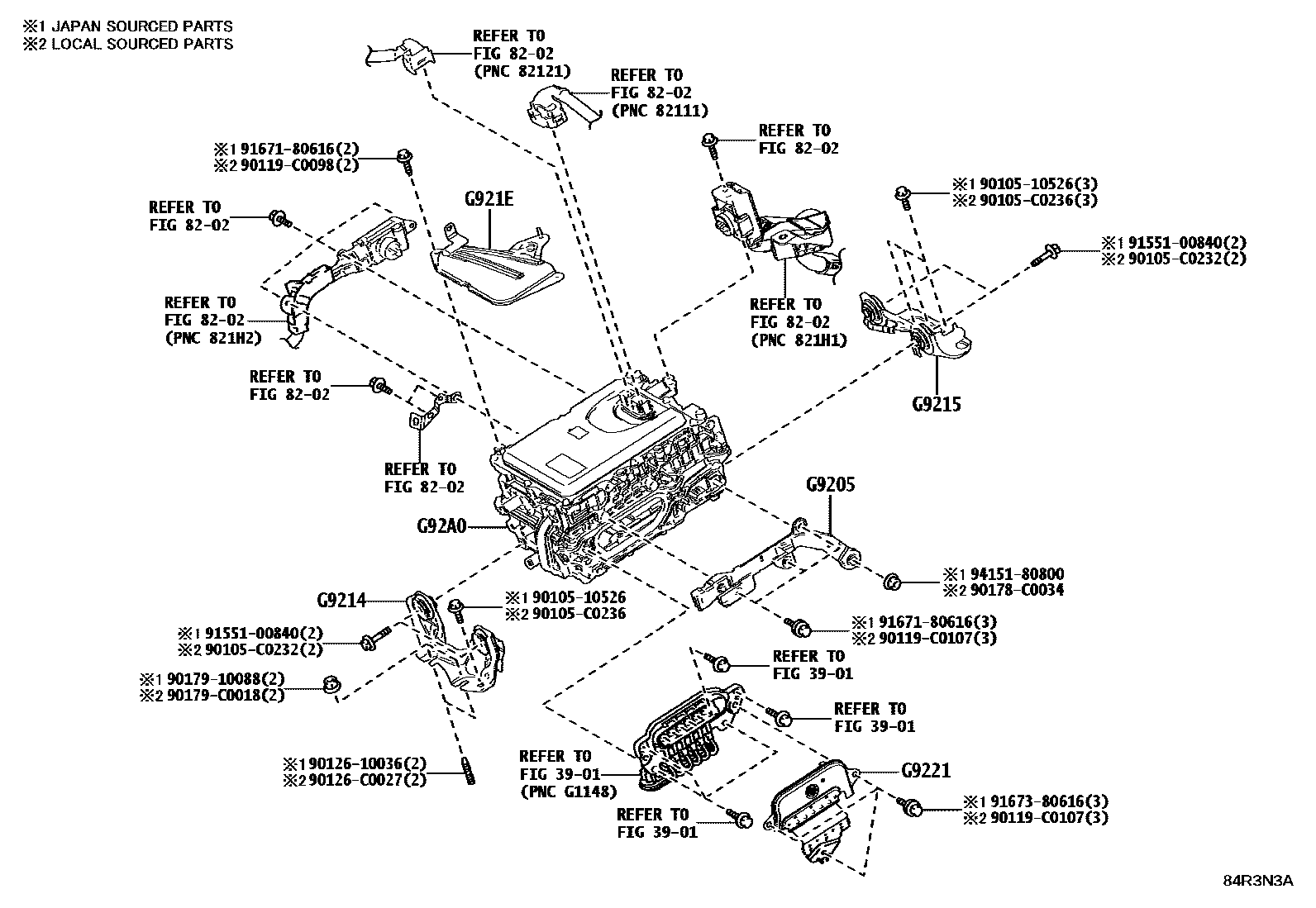 Toyota CAMRY HEV 逆变器 EPC diagram — 84R3N3A