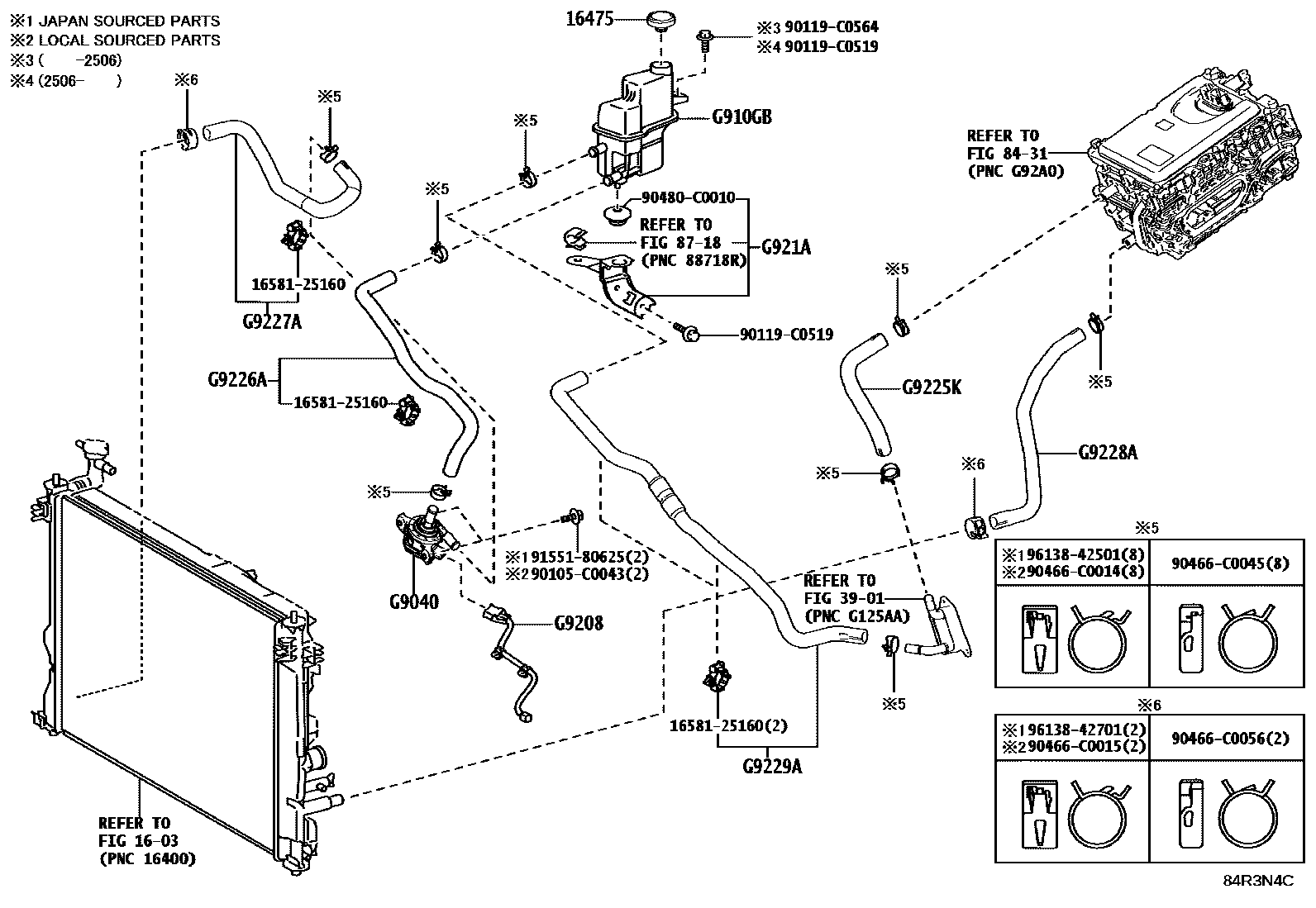Toyota CAMRY 逆变器冷却系统 EPC diagram — 84R3N4C