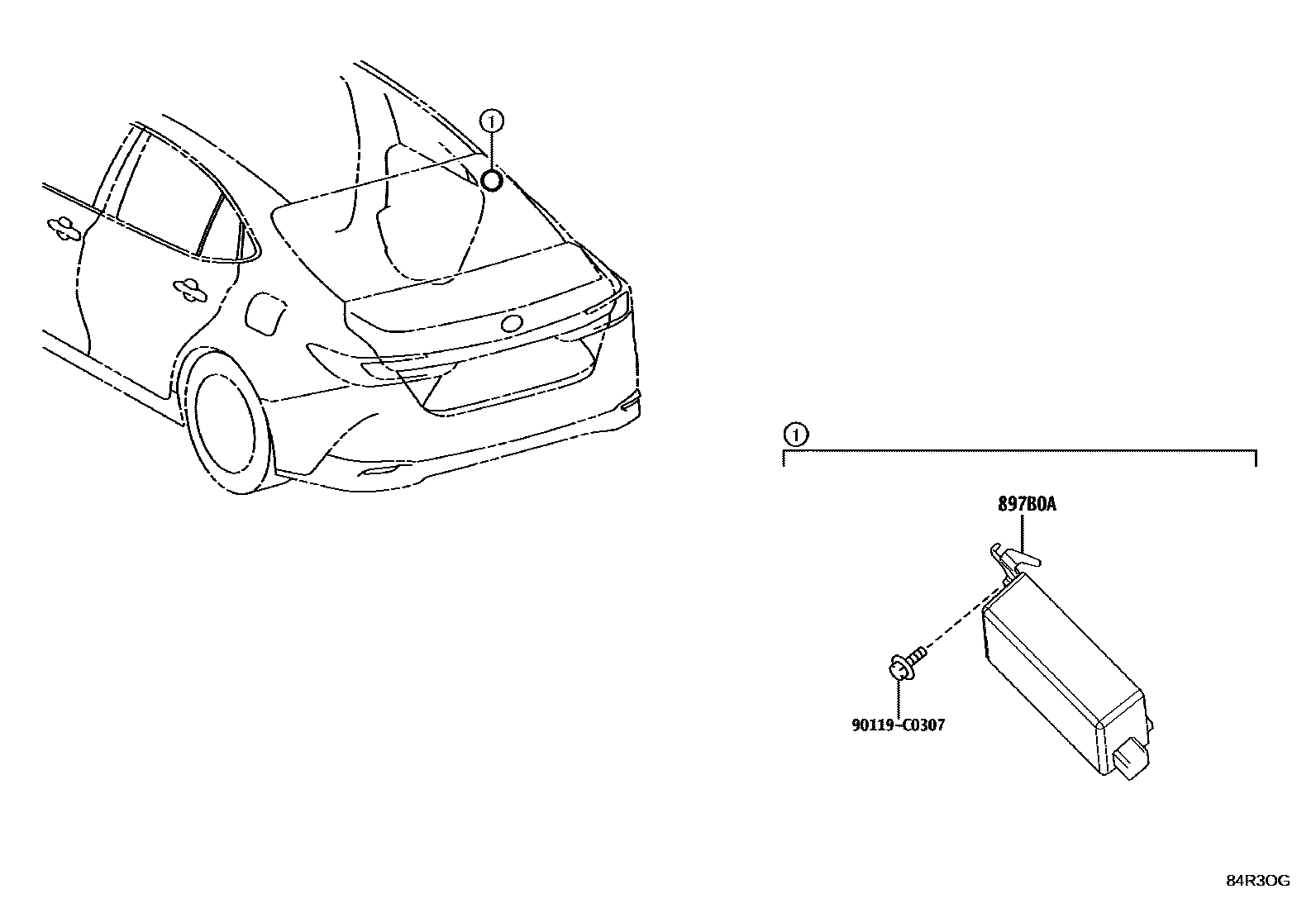 Toyota CAMRY 轮胎压力警告系统 EPC diagram — 84R3OG