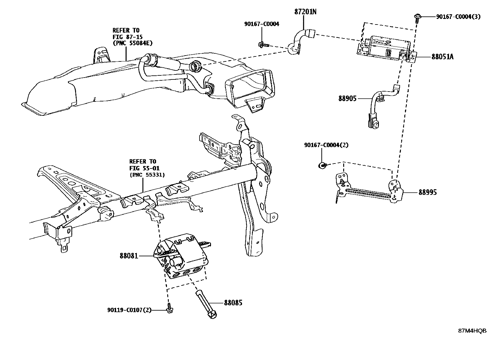 Toyota CAMRY 空气净化器或离子发生器 EPC diagram — 87M4HQB