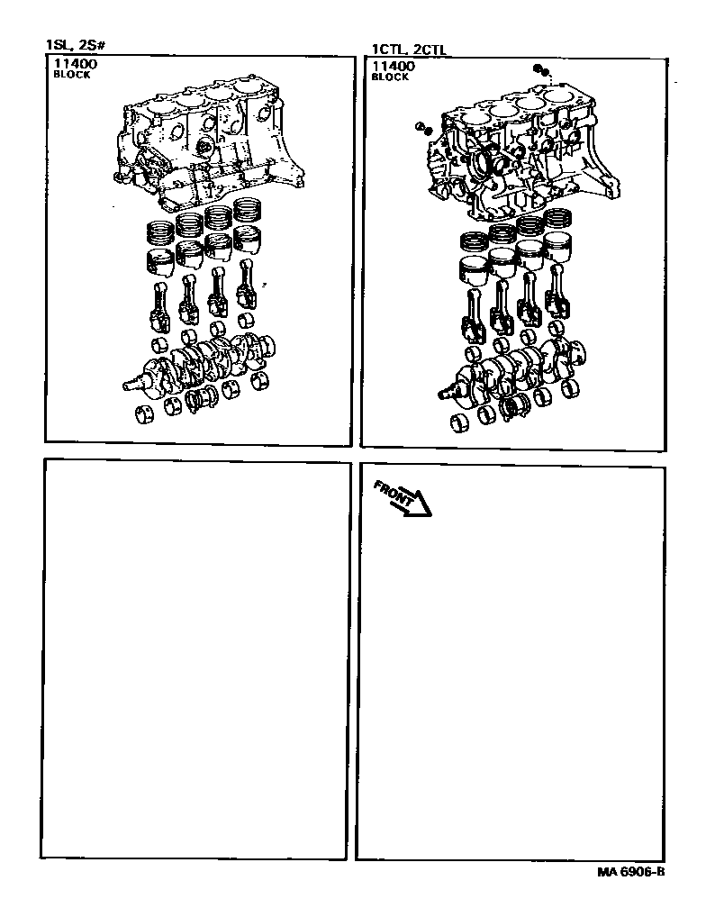 Toyota CAMRY Short Block Assembly EPC diagram — MA6906B