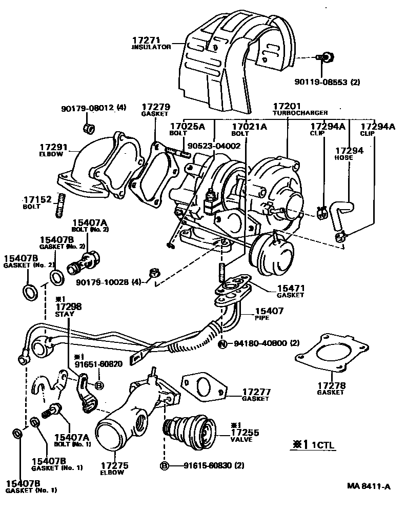 Toyota CAMRY Manifold EPC diagram — MA8411A
