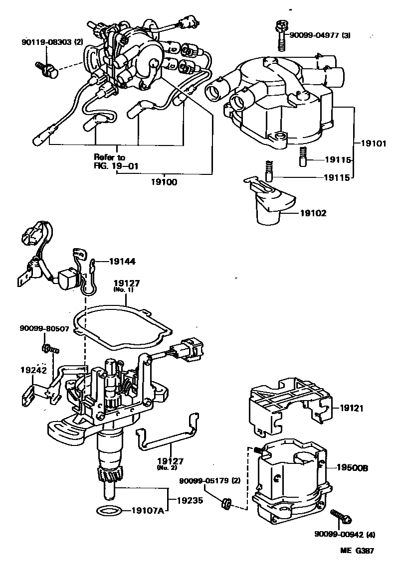 Toyota CAMRY 分电器 EPC diagram — MEG387