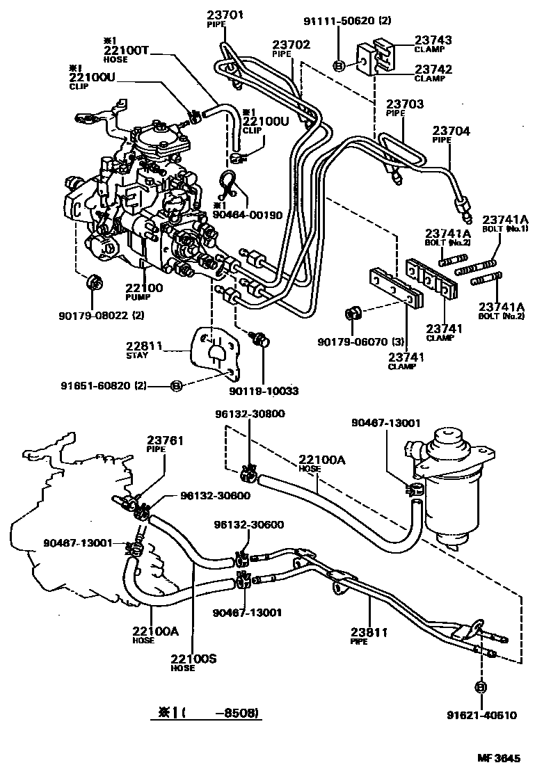Toyota CAMRY 喷油泵总成 EPC diagram — MF3645