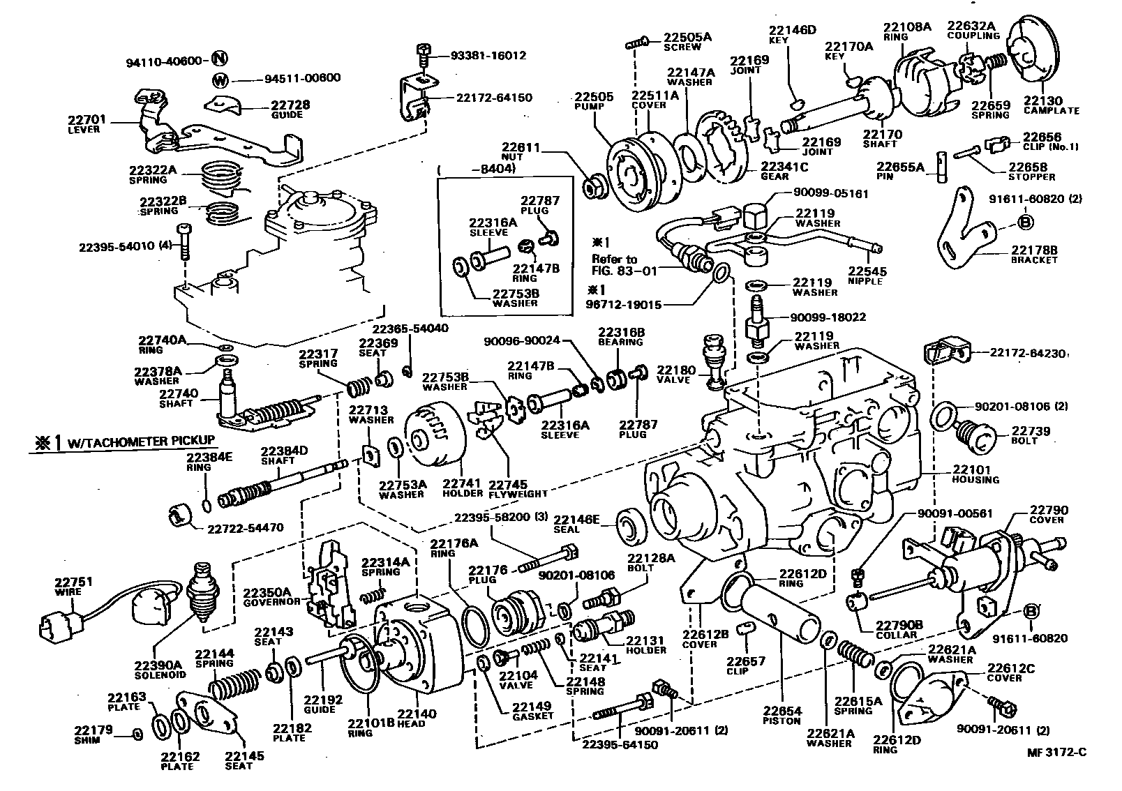 Toyota CAMRY 喷油泵体 EPC diagram — MF3172C