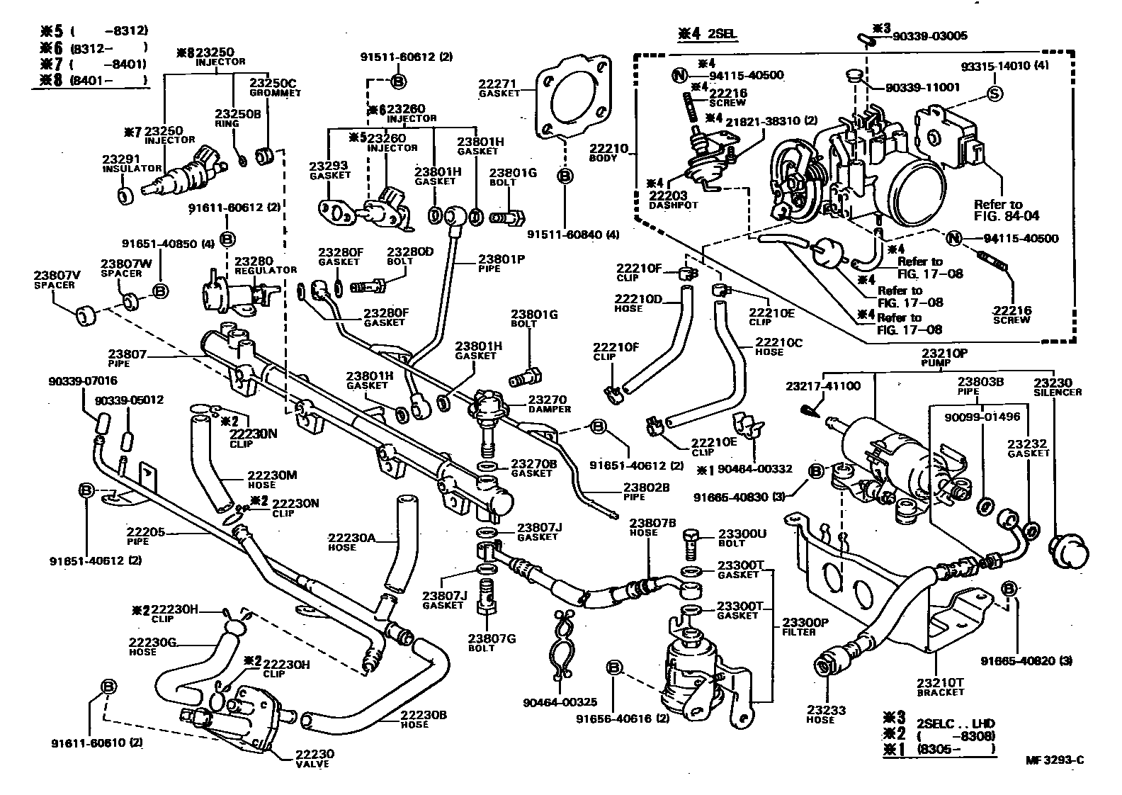 Toyota CAMRY 燃油喷射系统 EPC diagram — MF3293C