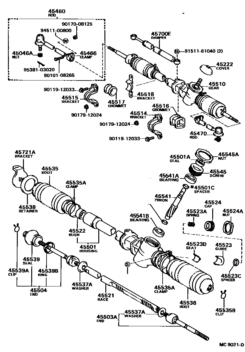Toyota CAMRY 前转向齿轮和连杆 EPC diagram — MC9021D