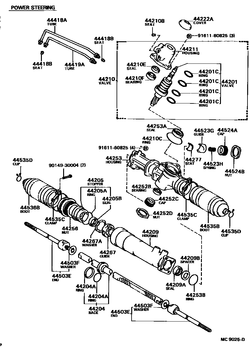 Toyota CAMRY 前转向齿轮和连杆 EPC diagram — MC9025D