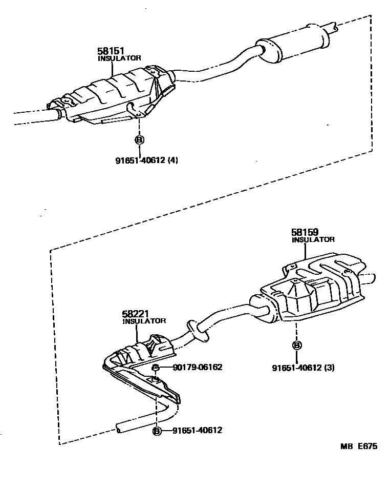 Toyota CAMRY 地板隔热垫 EPC diagram — MBE675