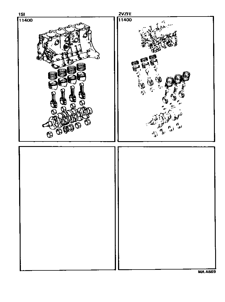 Toyota CAMRY Short Block Assembly EPC diagram — MAA669