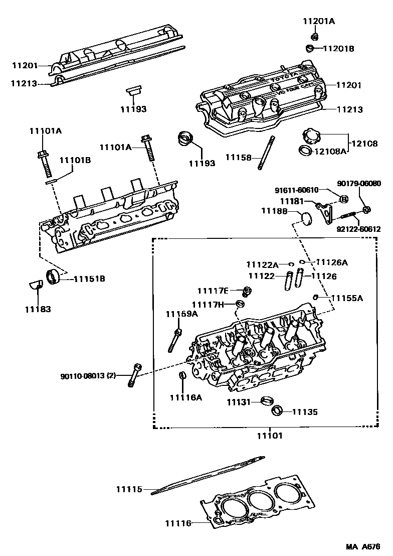 Toyota CAMRY Cylinder Head EPC diagram — MAA676