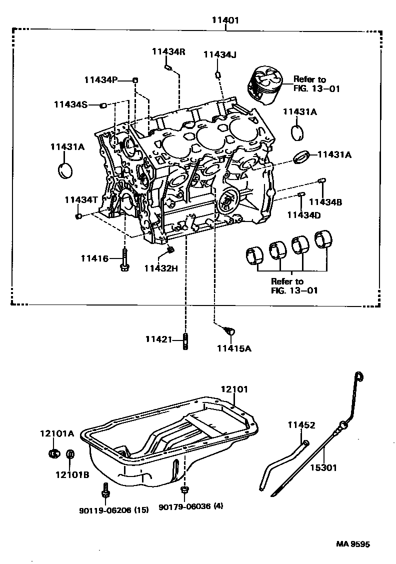 Toyota CAMRY Cylinder Block EPC diagram — MA9595