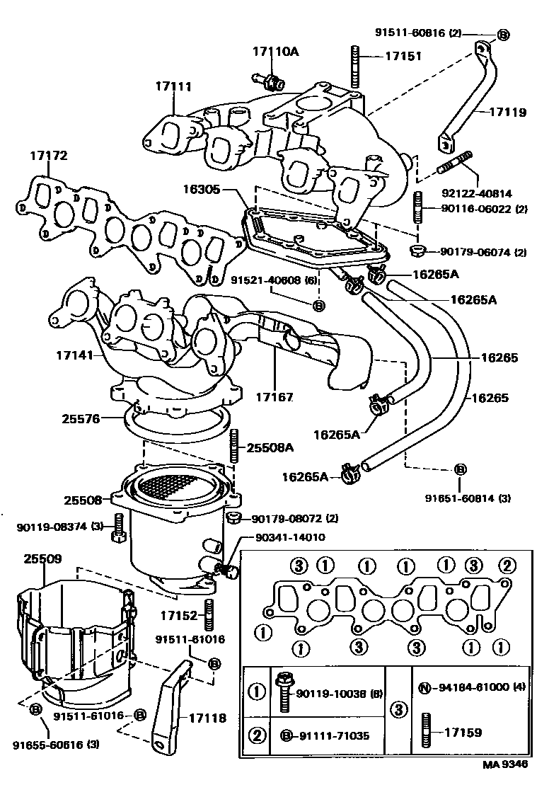 Toyota CAMRY Manifold EPC diagram — MA9346