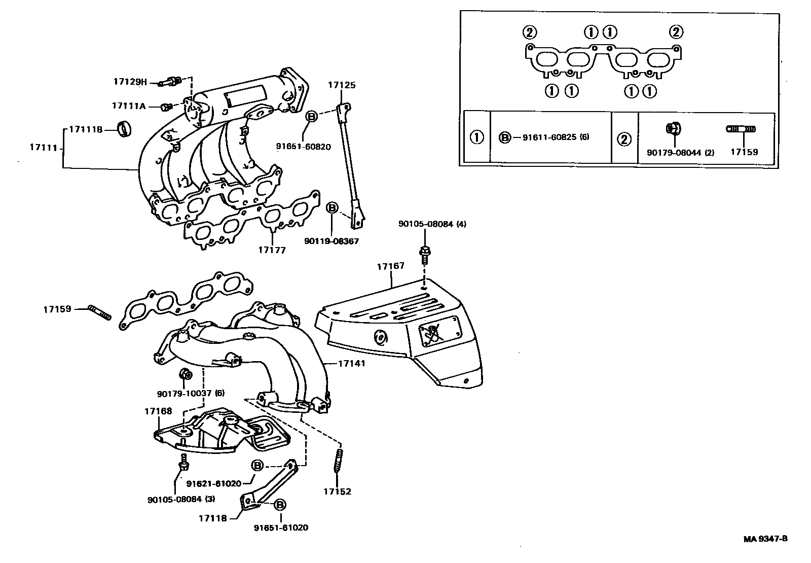 Toyota CAMRY Manifold EPC diagram — MA9347B