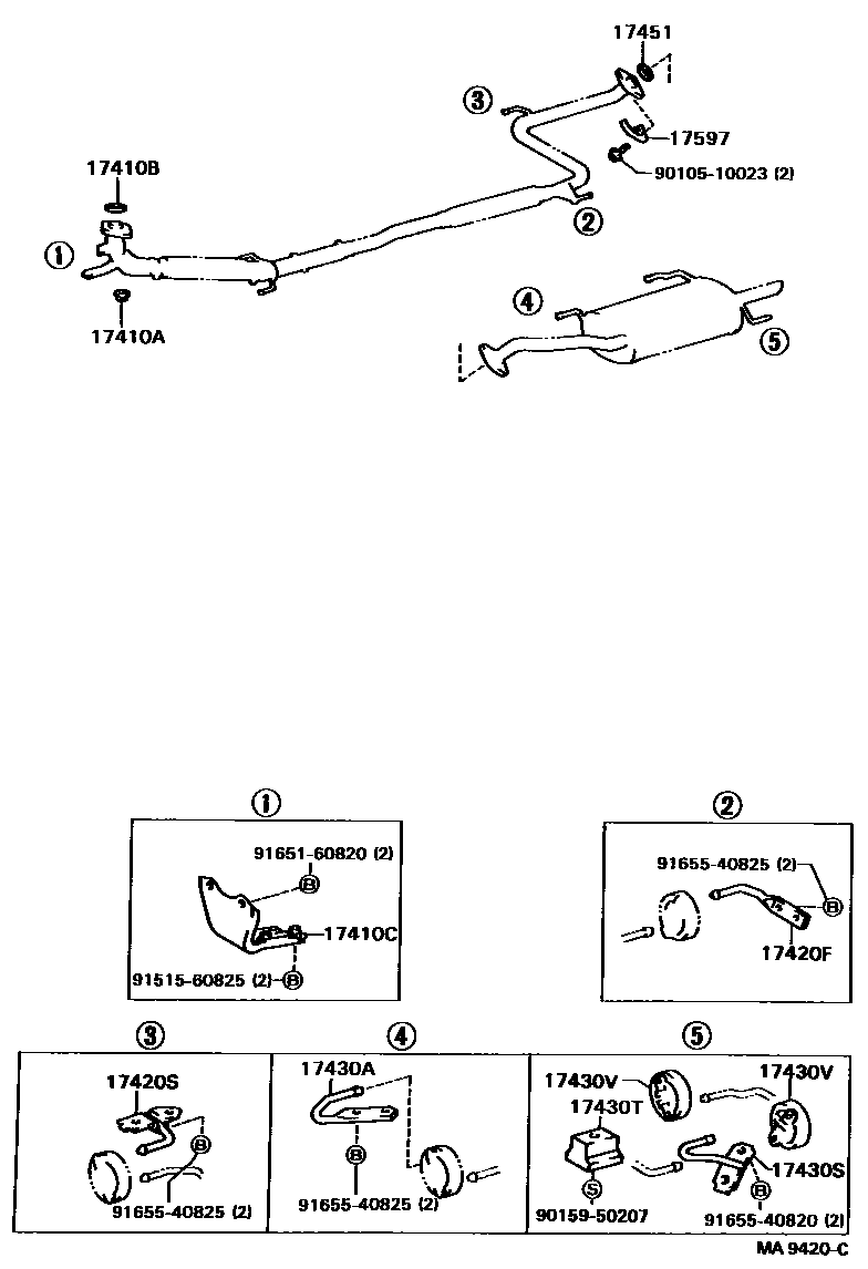 Toyota CAMRY Exhaust Pipe EPC diagram — MA9420C
