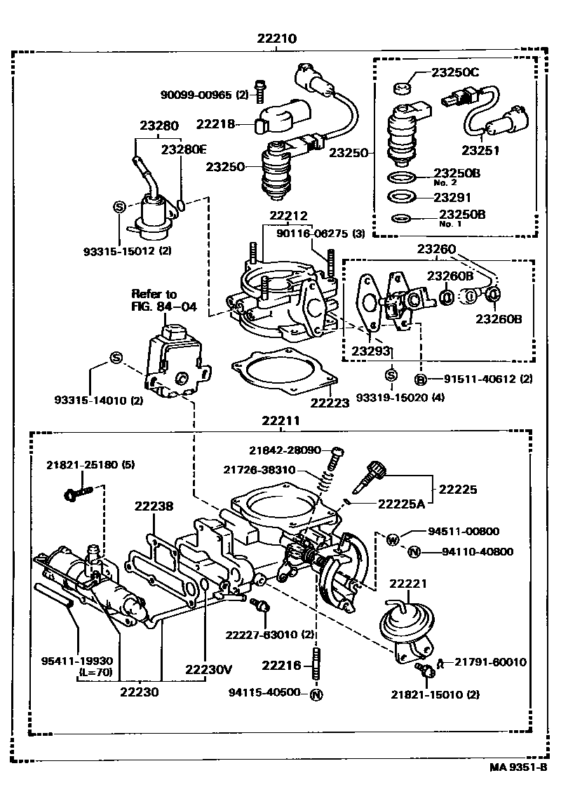 Toyota CAMRY 燃油喷射系统 EPC diagram — MA9351B