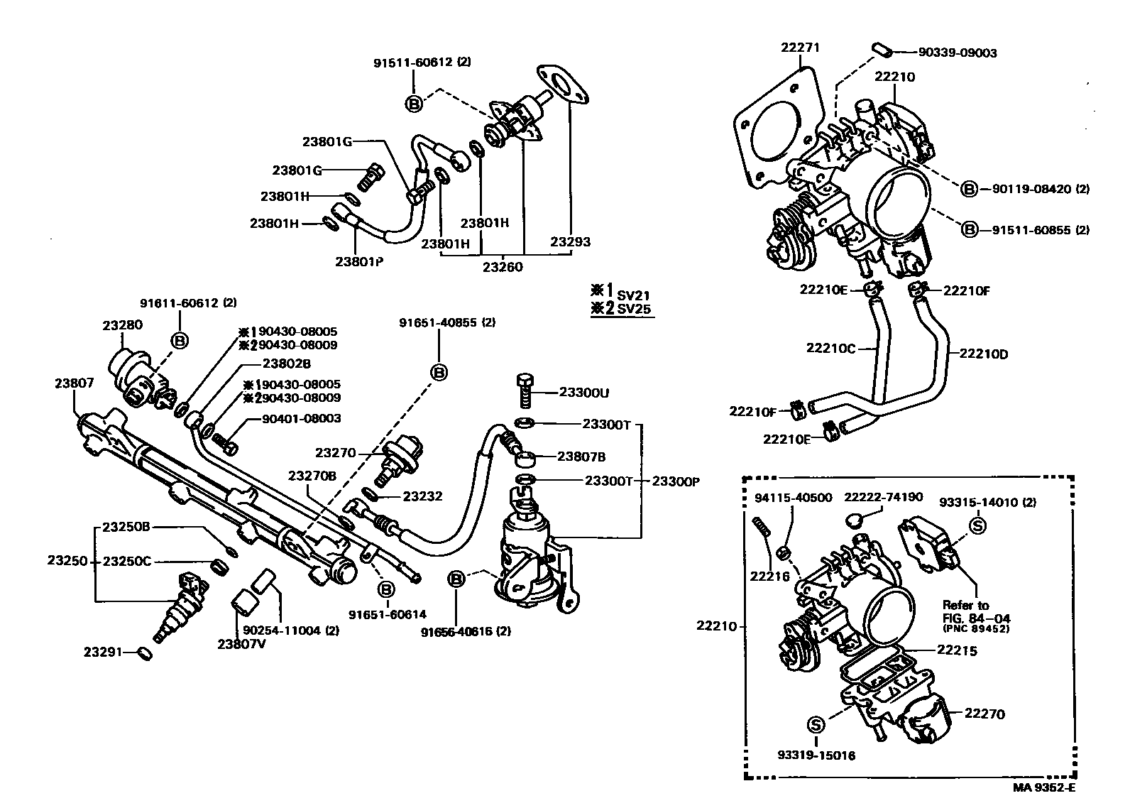 Toyota CAMRY 燃油喷射系统 EPC diagram — MA9352E