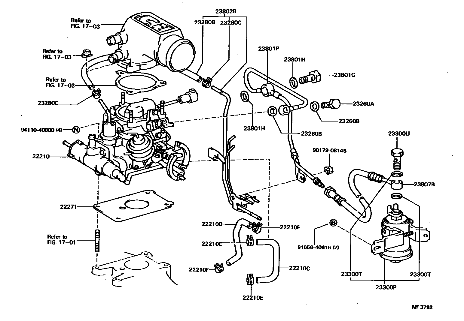 Toyota CAMRY 燃油喷射系统 EPC diagram — MF3792
