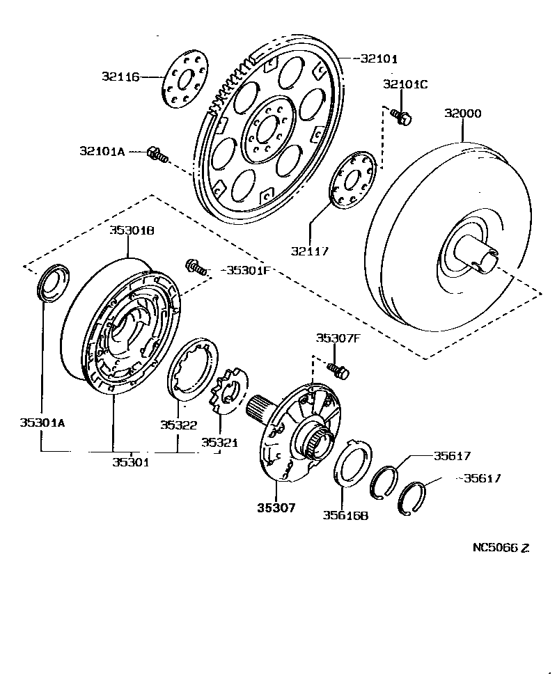 Toyota CAMRY 变矩器、前油泵和链条(ATM) EPC diagram — NC5066Z