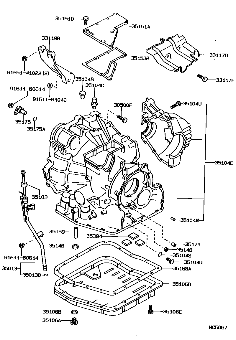 Toyota CAMRY 变速器壳和油底壳(ATM) EPC diagram — NC5067