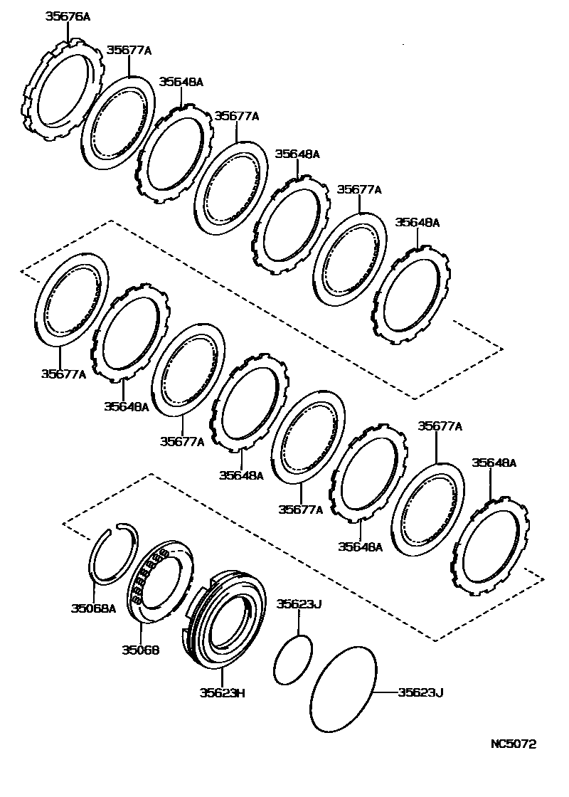 Toyota CAMRY 3号制动器、一档和倒档制动器(ATM) EPC diagram — NC5072