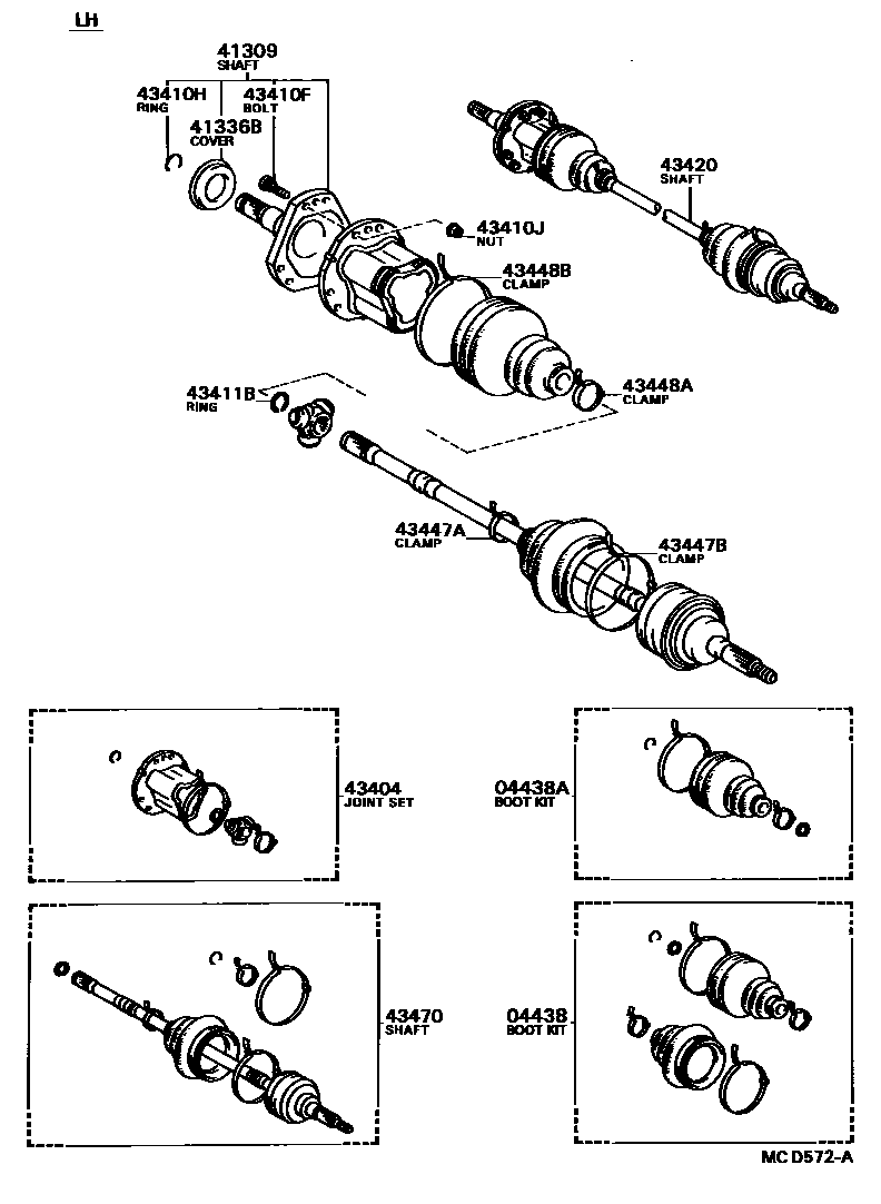 Toyota CAMRY Front Drive Shaft EPC diagram — MCD572A
