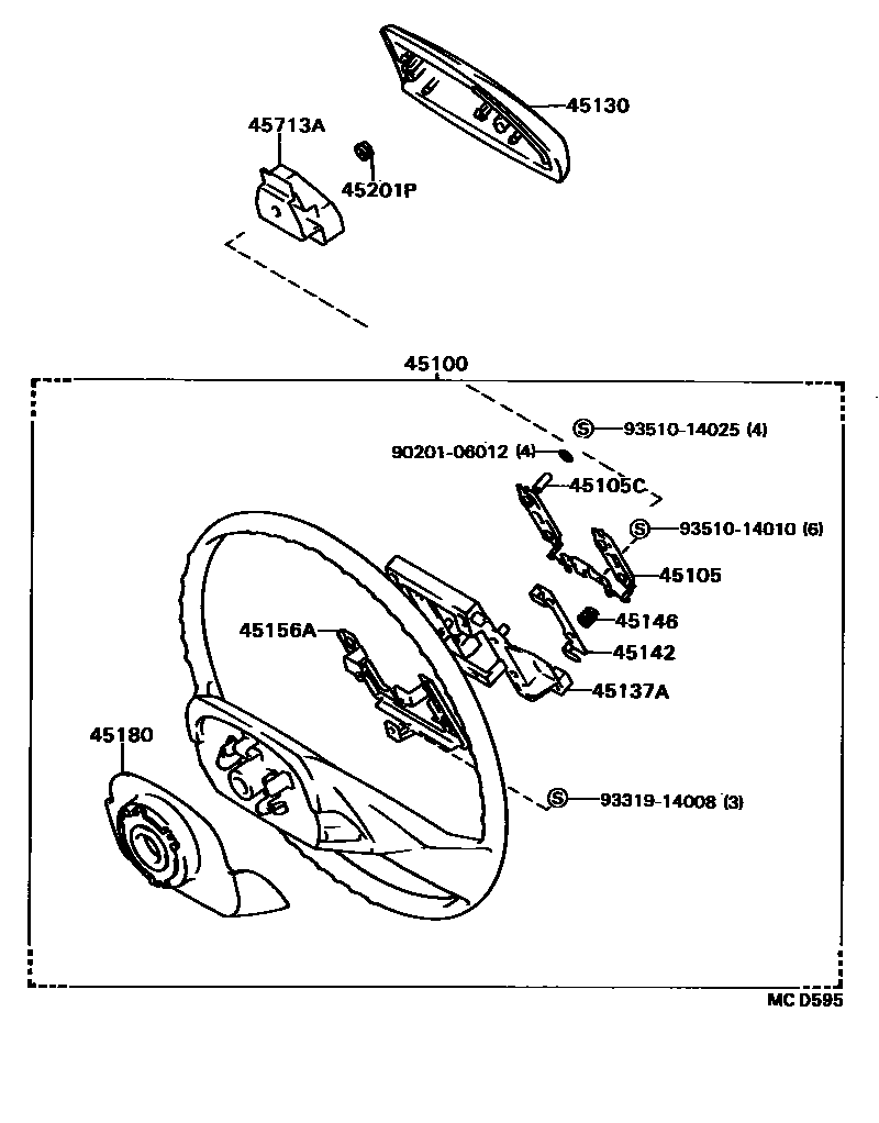 Toyota CAMRY Steering Wheel EPC diagram — MCD595
