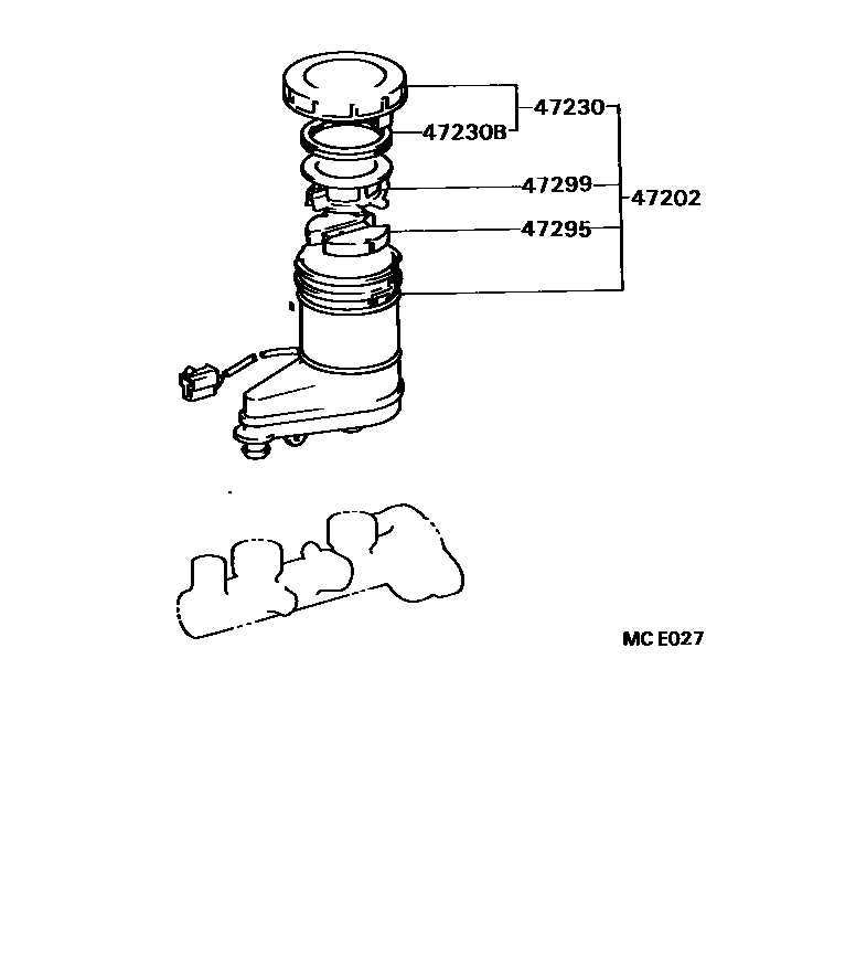 Toyota CAMRY 制动总泵 EPC diagram — MCE027